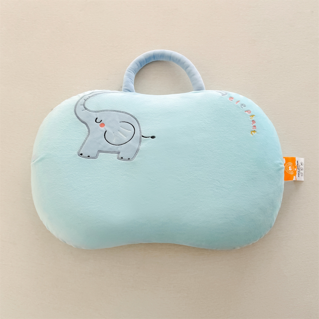 91家纺网 家纺一手货源 找家纺 麦肯锡 2025新款暖绒大象手提猫肚枕枕头枕芯单枕芯 蓝色