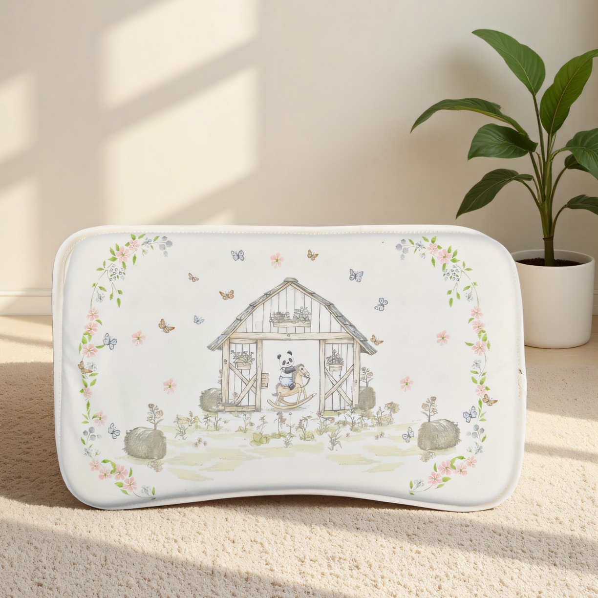 小猫派 2025秋冬印花儿童小八字北欧童话风可水洗亲水棉枕芯（新款9.1号有货） 熊猫乐园-小八字