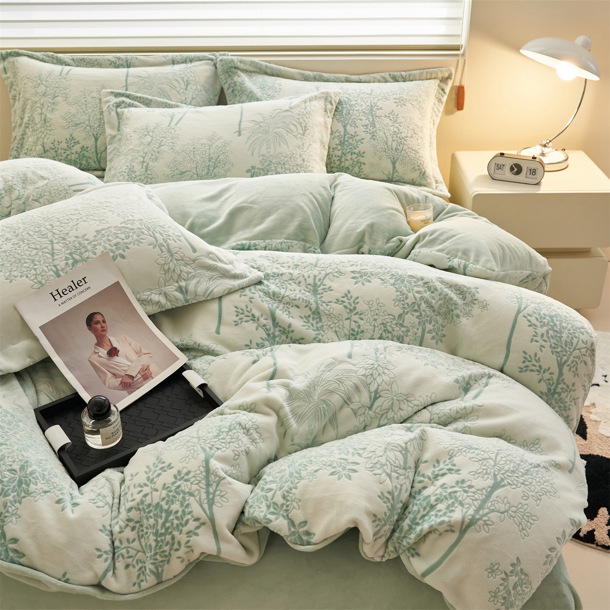 恒爱家纺 2025新款牛奶绒立体剪花四件套 丛林风韵