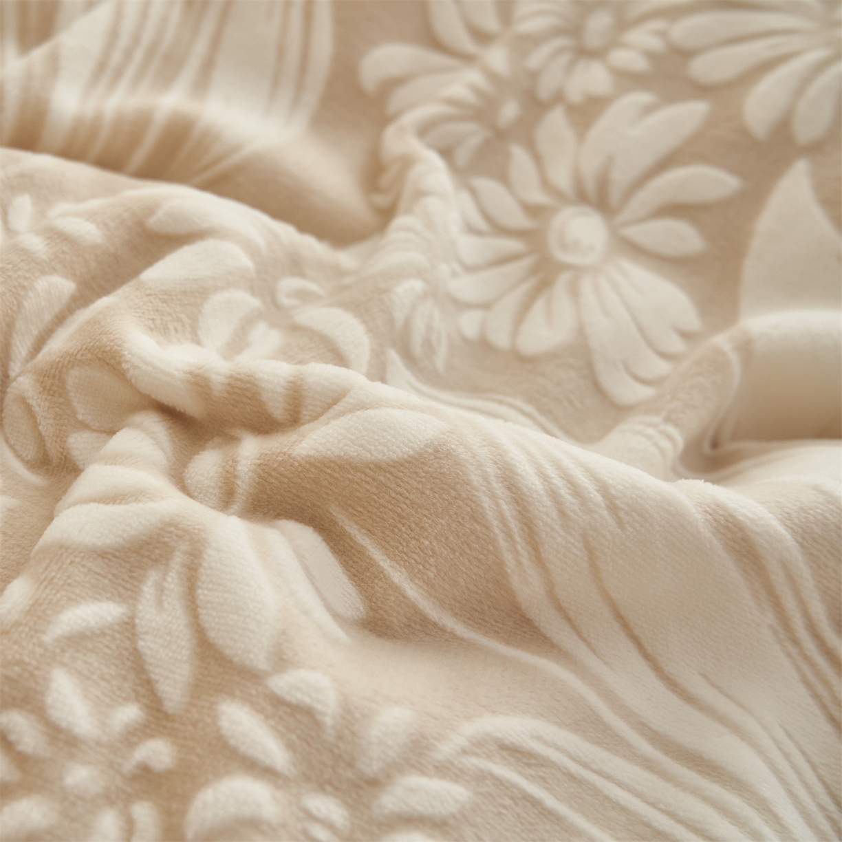 91家纺网 家纺一手货源 找家纺 恒爱家纺 2025新款牛奶绒立体剪花四件套 馥雅-浅咖