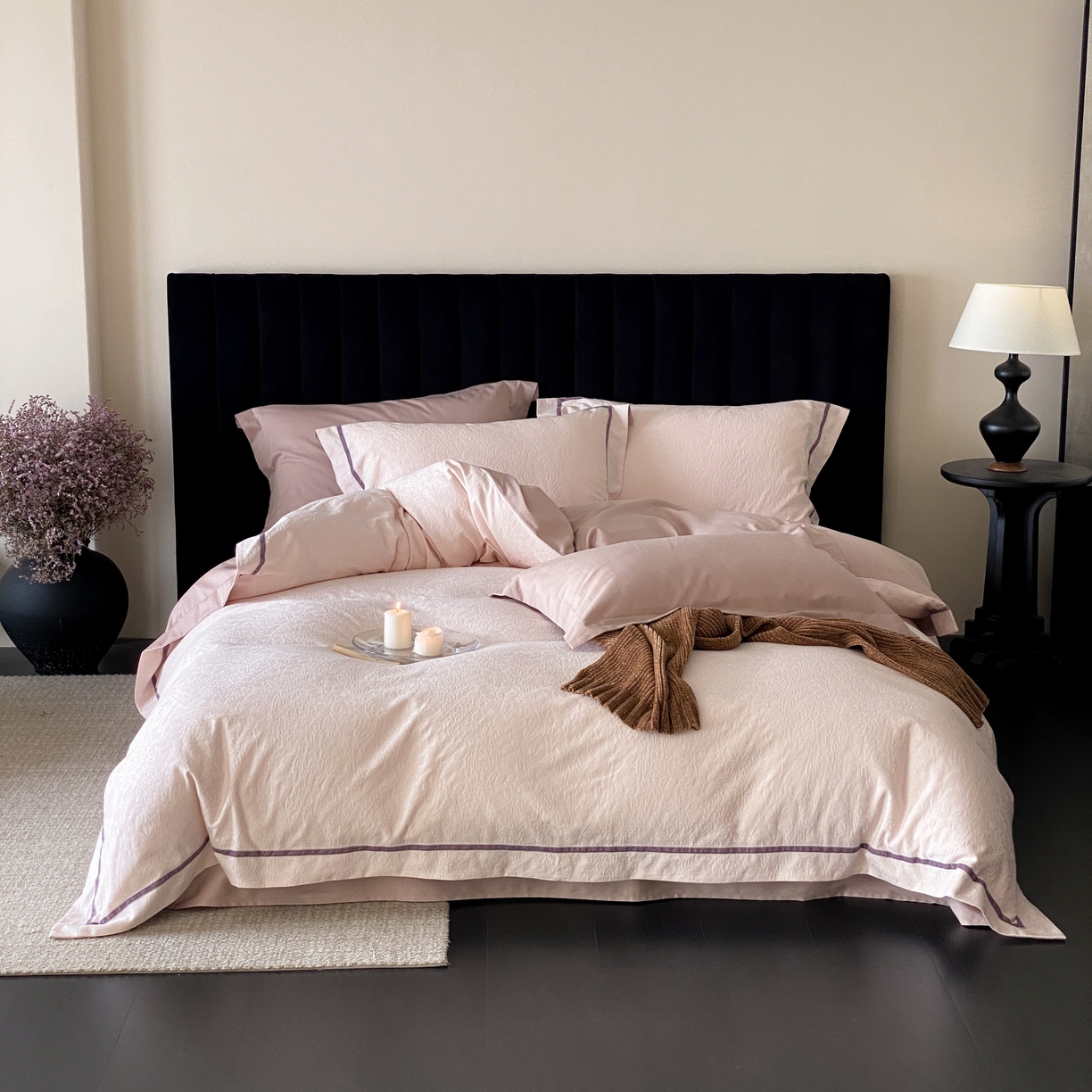 91家纺网 家纺一手货源 找家纺 （总）玉宇阁家居 2025新款色织空气大提花磨毛四件套-工艺款