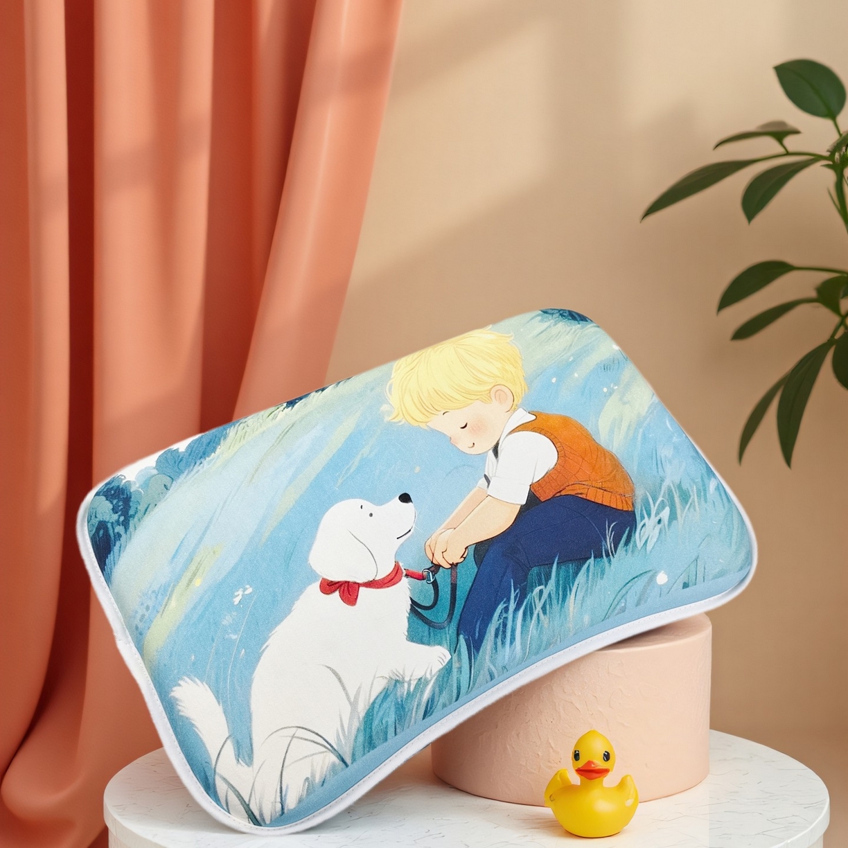 小猫派 2025秋冬印花儿童小八字宫崎骏风可水洗亲水棉枕芯（新款9.1号有货）（新款9.1号有货） 暖心午后-小八字