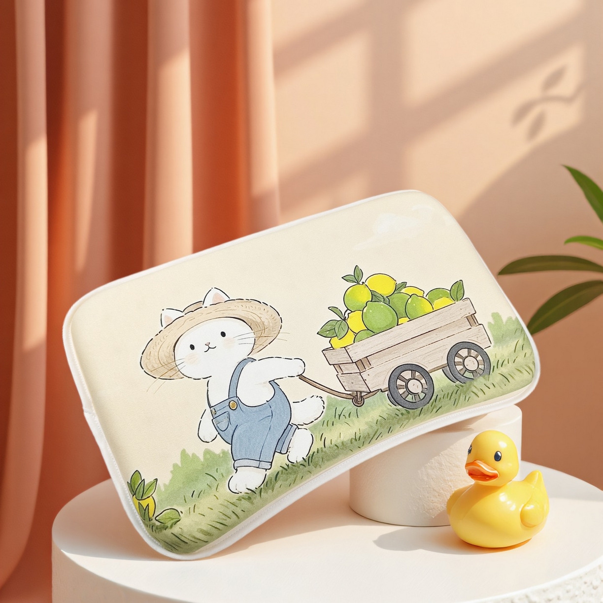 91家纺网 家纺一手货源 找家纺 小猫派 2025秋冬印花儿童小八字宫崎骏风可水洗亲水棉枕芯（新款9.1号有货）（新款9.1号有货） 柠檬小兔-小八字