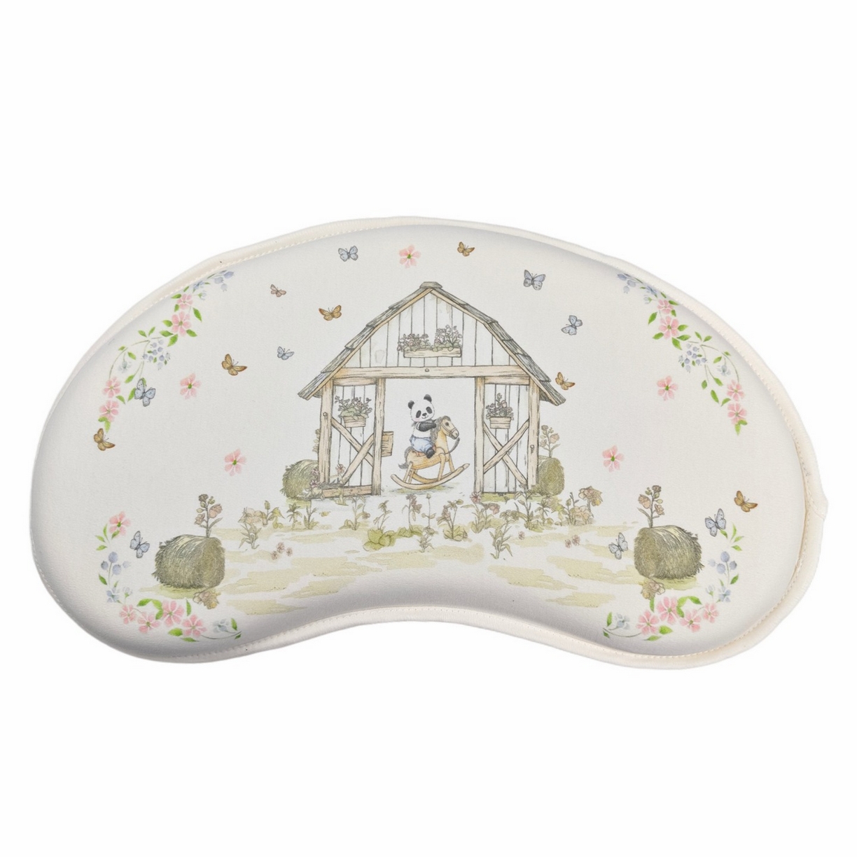 91家纺网 家纺一手货源 找家纺 小猫派 2025秋冬月牙型北欧风儿童枕可水洗亲水棉枕芯 熊猫乐园