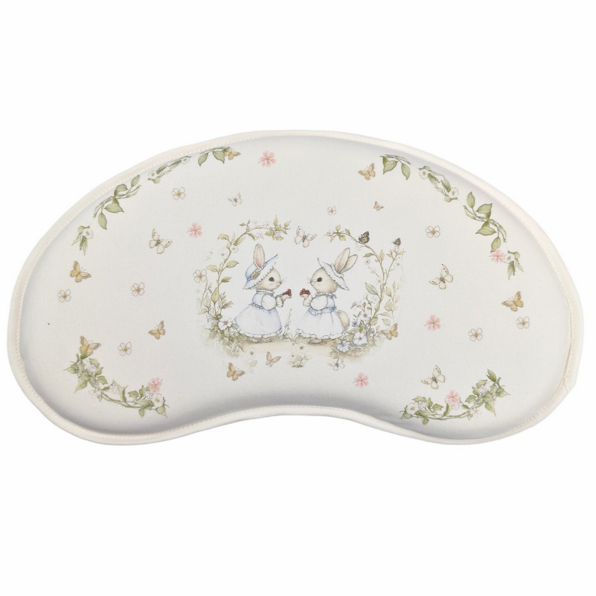 91家纺网 家纺一手货源 找家纺 小猫派 2025秋冬月牙型北欧风儿童枕可水洗亲水棉枕芯 下午茶兔姐妹