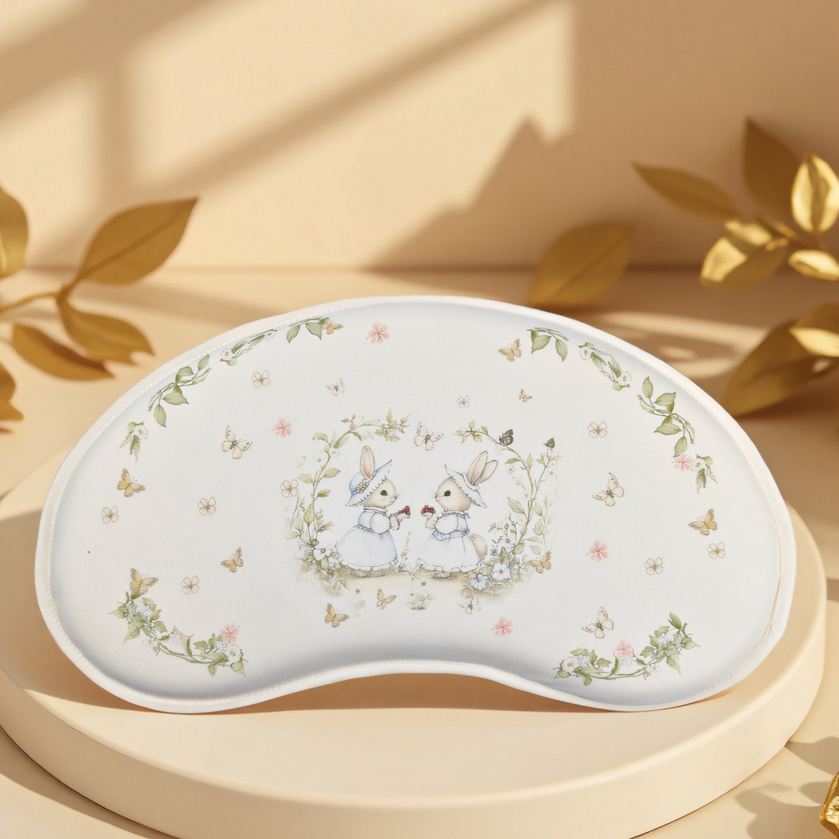 小猫派 2025秋冬月牙型北欧风儿童枕可水洗亲水棉枕芯 下午茶兔姐妹