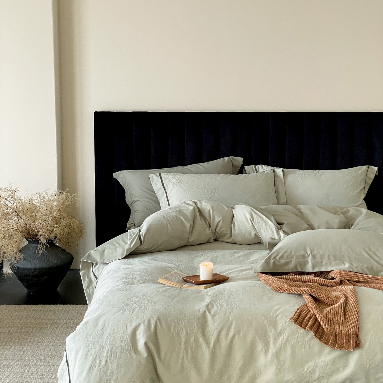 91家纺网 家纺一手货源 找家纺 玉宇阁家居 2025新款色织空气大提花磨毛四件套-工艺款 磨毛款-半藏