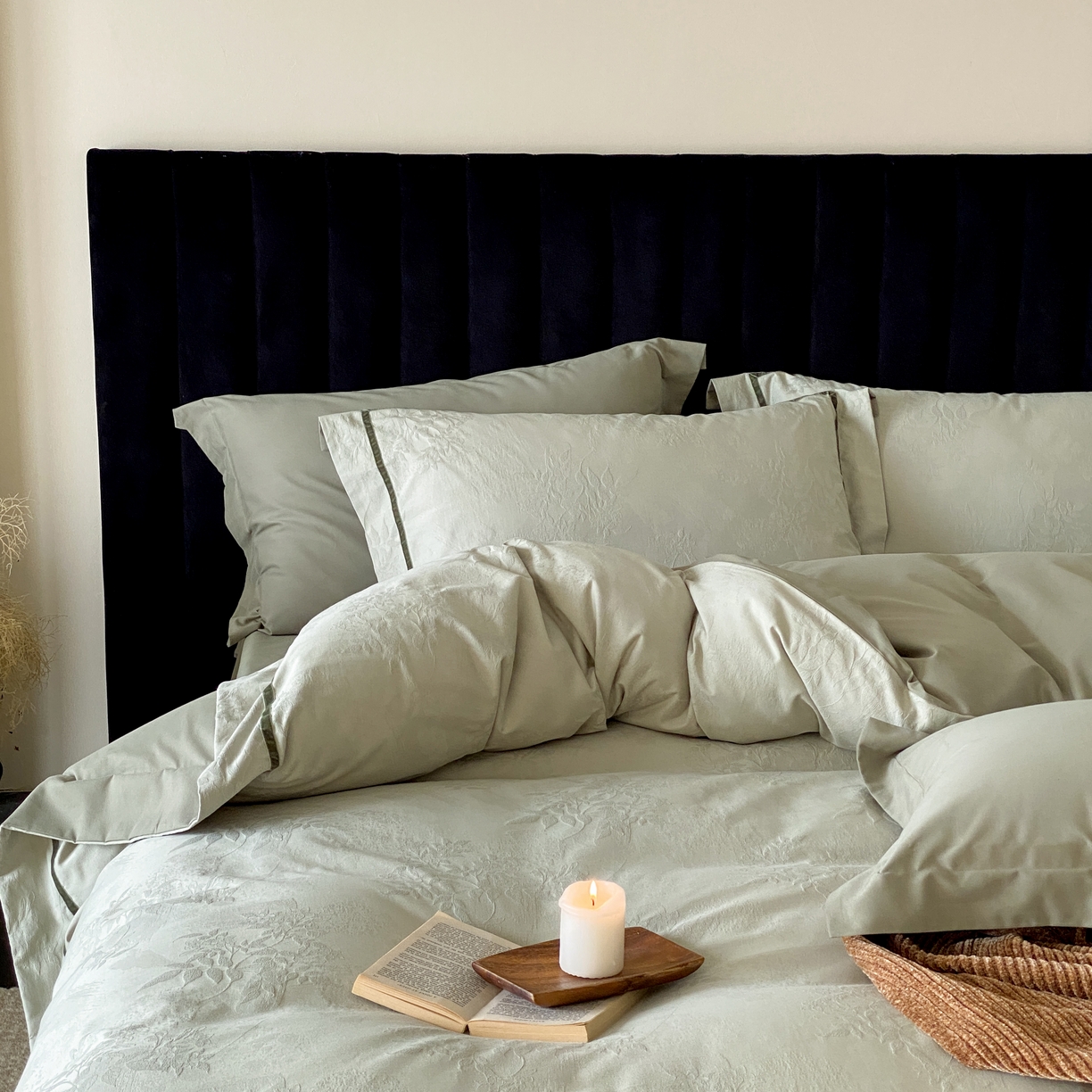 91家纺网 家纺一手货源 找家纺 玉宇阁家居 2025新款色织空气大提花磨毛四件套-工艺款 磨毛款-半藏