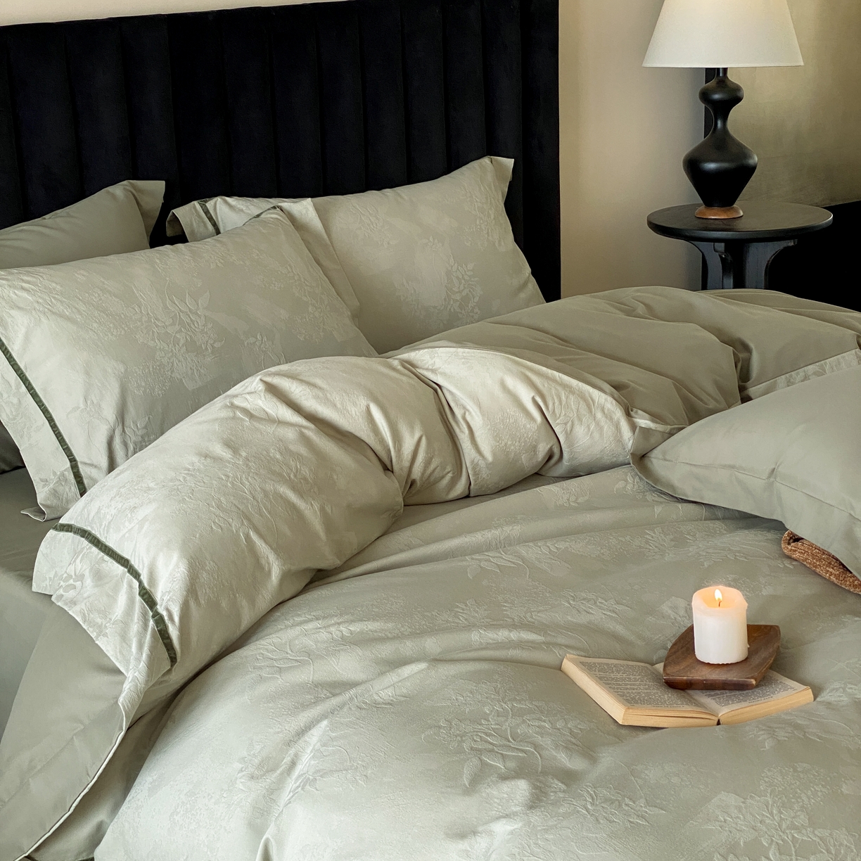 91家纺网 家纺一手货源 找家纺 玉宇阁家居 2025新款色织空气大提花磨毛四件套-工艺款 磨毛款-半藏