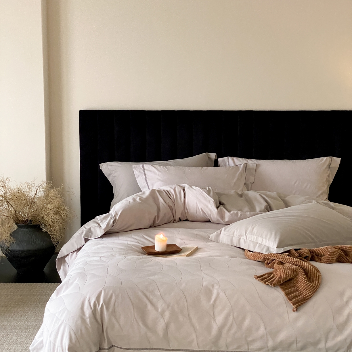 91家纺网 家纺一手货源 找家纺 玉宇阁家居 2025新款色织空气大提花磨毛四件套-工艺款 磨毛款-沉香乌木