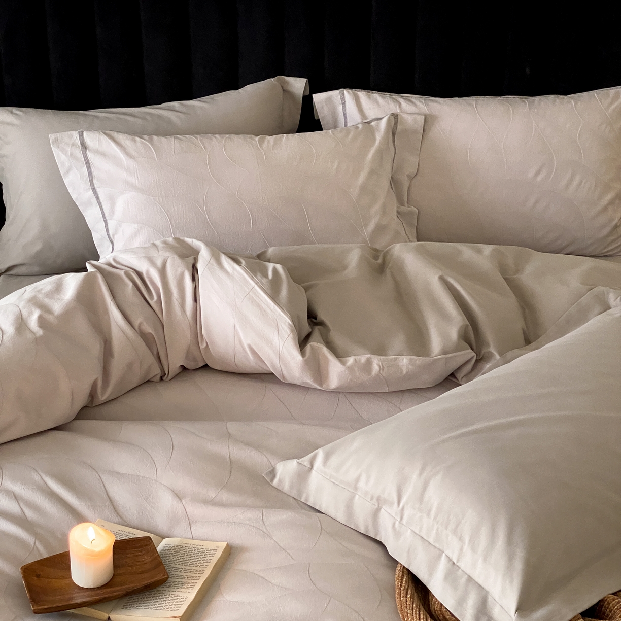 91家纺网 家纺一手货源 找家纺 玉宇阁家居 2025新款色织空气大提花磨毛四件套-工艺款 磨毛款-沉香乌木