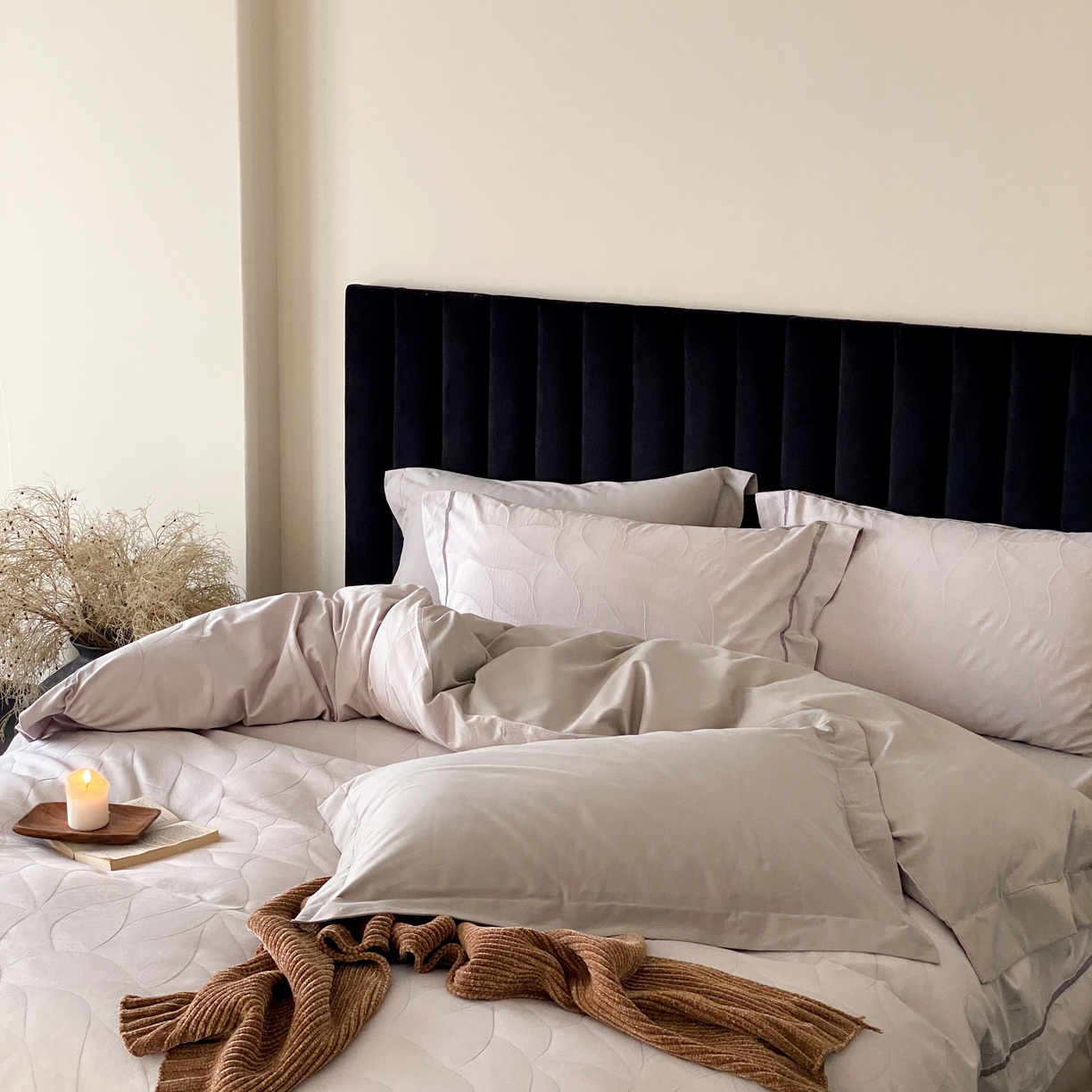 91家纺网 家纺一手货源 找家纺 玉宇阁家居 2025新款色织空气大提花磨毛四件套-工艺款 磨毛款-沉香乌木