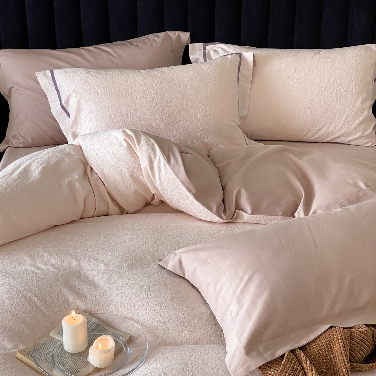 91家纺网 家纺一手货源 找家纺 玉宇阁家居 2025新款色织空气大提花磨毛四件套-工艺款 磨毛款-杜桑