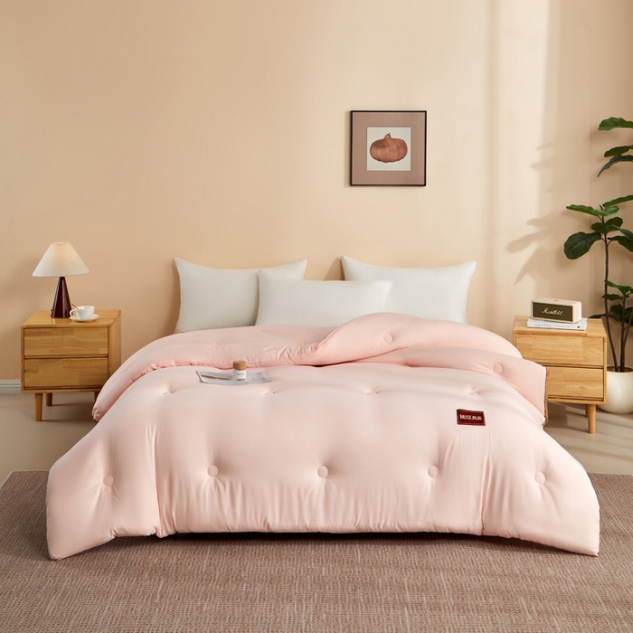 91家纺网 家纺一手货源 找家纺 玛德琳 2025新款良品元棉大豆被子被芯 玉粉