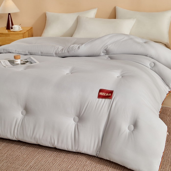 91家纺网 家纺一手货源 找家纺 玛德琳 2025新款良品元棉大豆被子被芯 星空灰