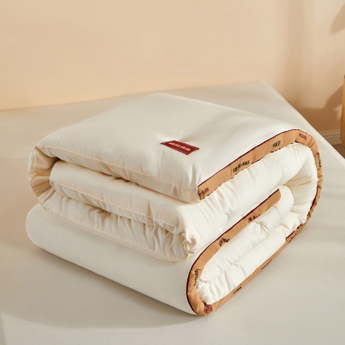 91家纺网 家纺一手货源 找家纺 玛德琳 2025新款良品元棉大豆被子被芯 奶油白