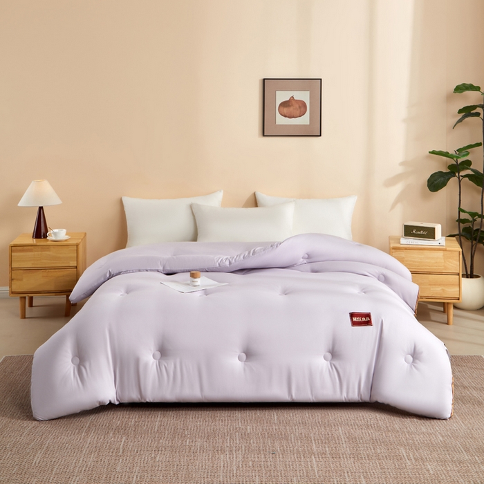 91家纺网 家纺一手货源 找家纺 玛德琳 2025新款良品元棉大豆被子被芯 槿紫