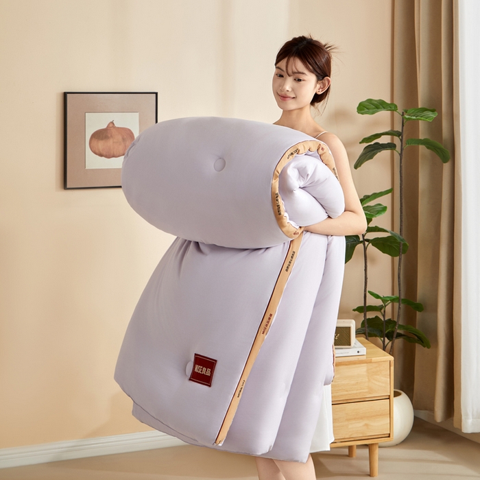 91家纺网 家纺一手货源 找家纺 玛德琳 2025新款良品元棉大豆被子被芯 槿紫