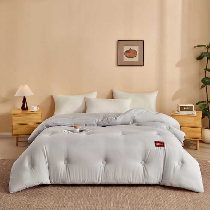 91家纺网 家纺一手货源 找家纺 玛德琳 2025新款良品元棉大豆被子被芯 星空灰