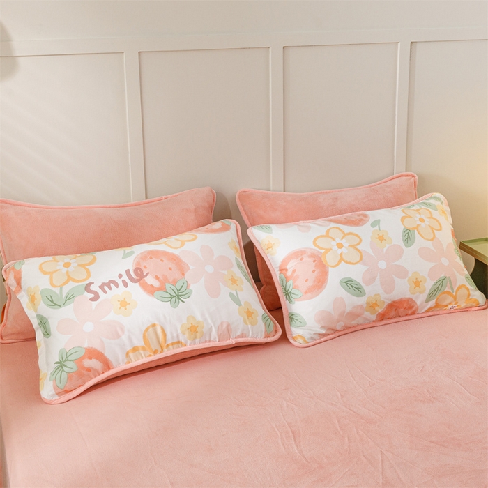 91家纺网 家纺一手货源 找家纺 红粉佳人家纺 2025新款A类棉加绒印花四件套 卡布林