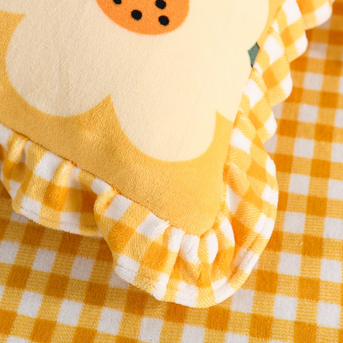 91家纺网 家纺一手货源 找家纺 （总）睡美人 2025新款韩版印花牛奶绒床裙款四件套