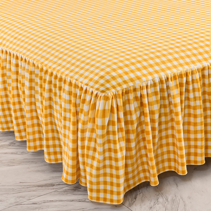 91家纺网 家纺一手货源 找家纺 （总）睡美人 2025新款韩版印花牛奶绒床裙款四件套