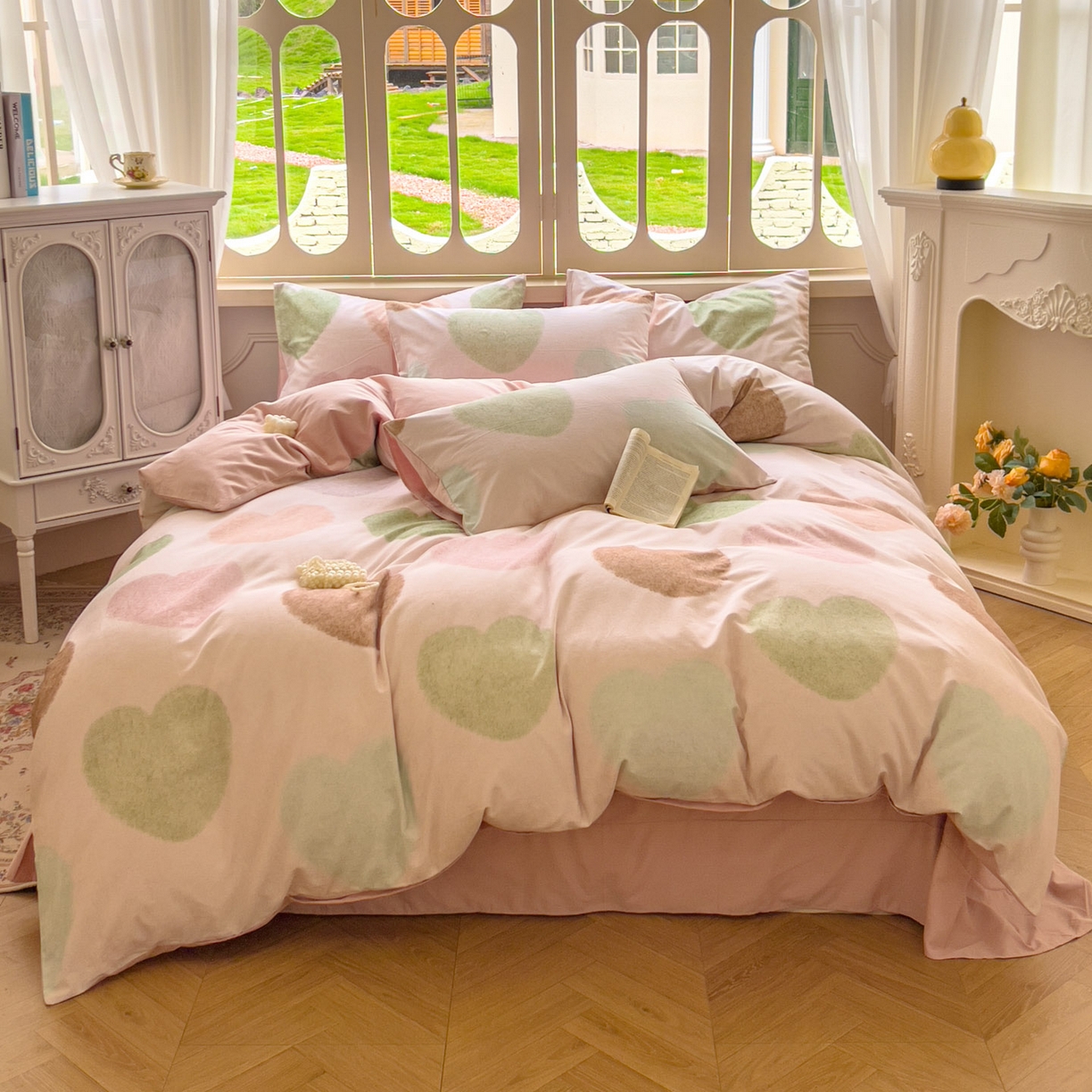 91家纺网 家纺一手货源 找家纺 （总）田野2025新款全棉皱皱纱四件套