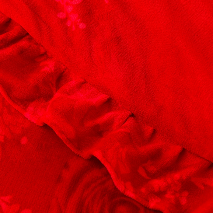 91家纺网 家纺一手货源 找家纺 睡美人 2025新款韩版印花牛奶绒床裙款四件套 玫瑰情缘