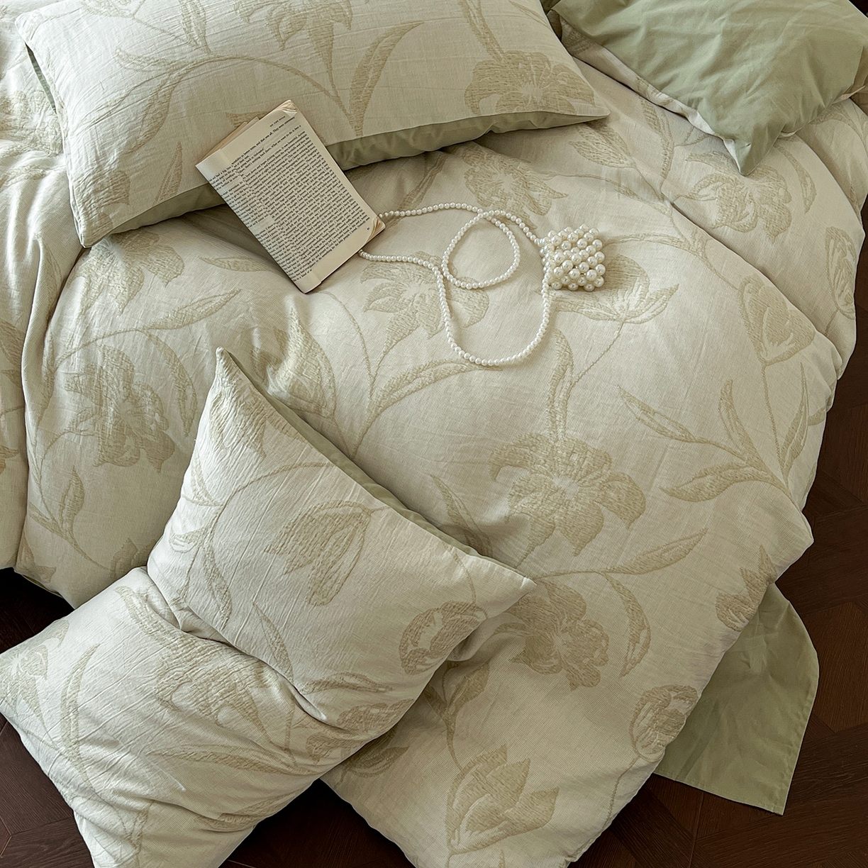 91家纺网 家纺一手货源 找家纺 （总）田野 2025新款全棉三层纱提花磨毛系列四件套