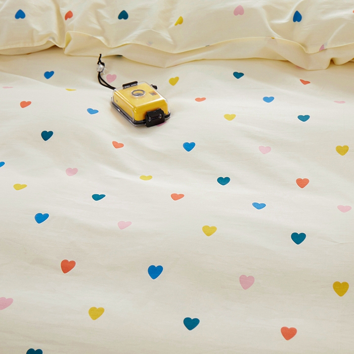 91家纺网 家纺一手货源 找家纺 钰伶 全棉13372印花纯棉床单床笠款四件套（预留6厘米缩水尺寸）小桃心