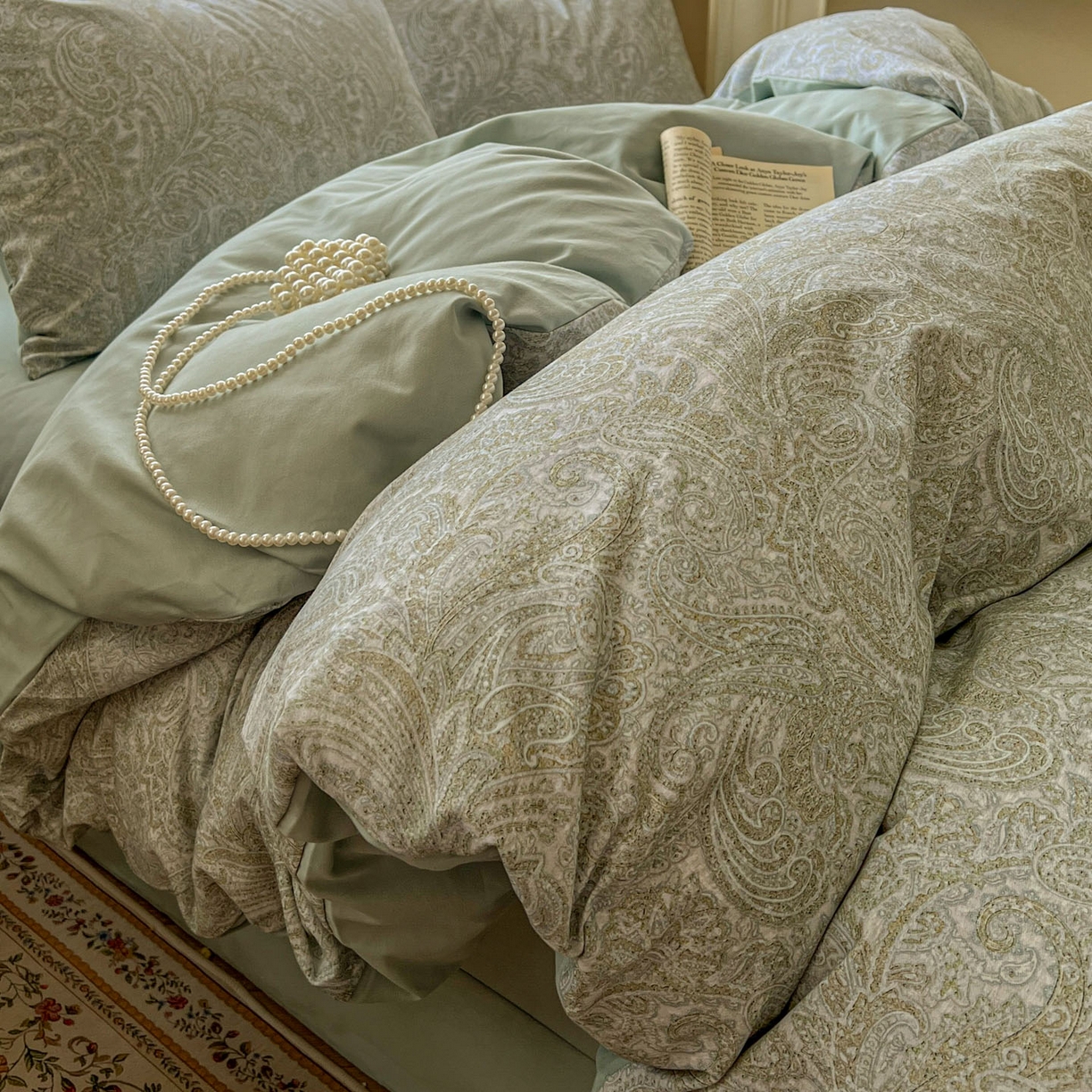 91家纺网 家纺一手货源 找家纺 田野 2025新款全棉13360加厚磨毛印花四件套 梵镜