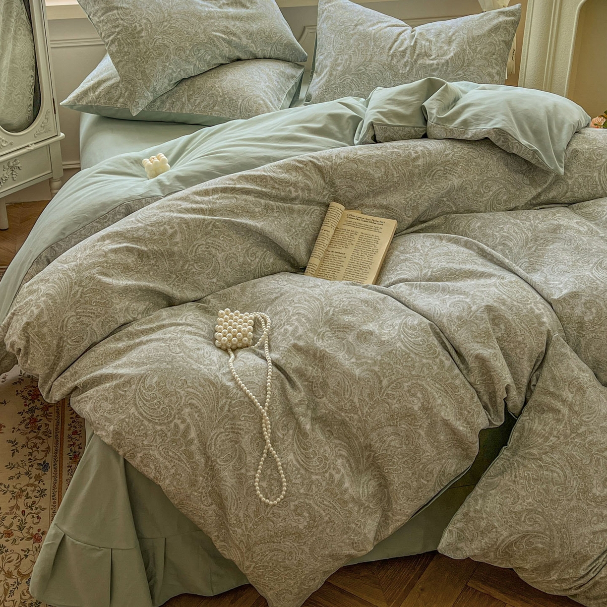 91家纺网 家纺一手货源 找家纺 田野 2025新款全棉13360加厚磨毛印花四件套 梵镜