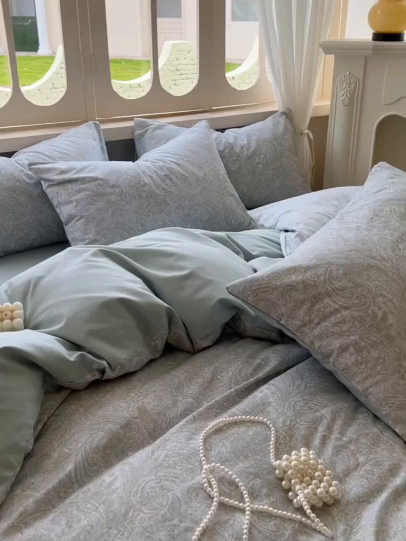 91家纺网 家纺一手货源 找家纺 田野 2025新款全棉13360加厚磨毛印花四件套 梵镜