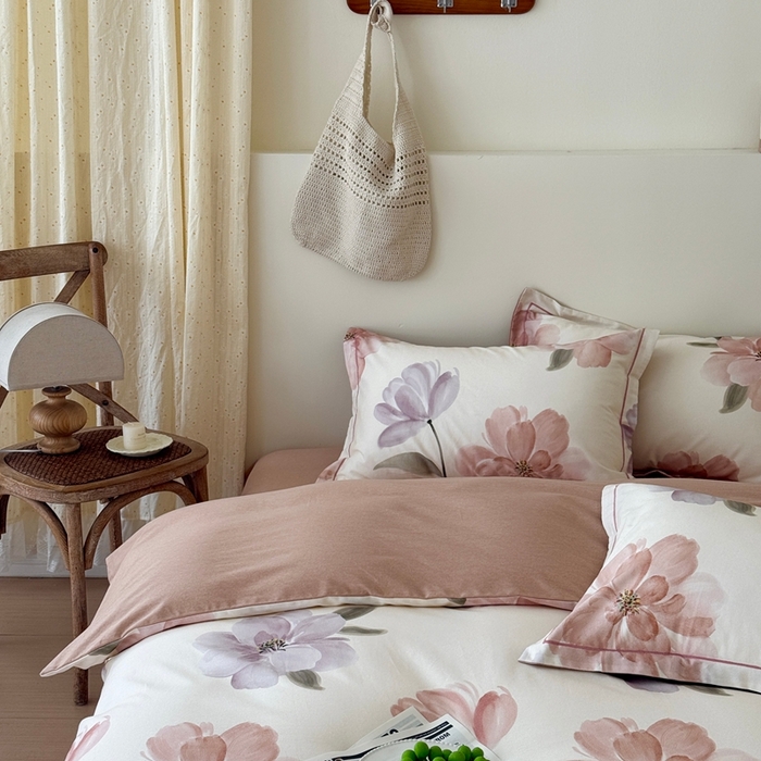 91家纺网 家纺一手货源 找家纺 于果 2025新款全棉纯棉生态磨毛四件套 茶言妙语