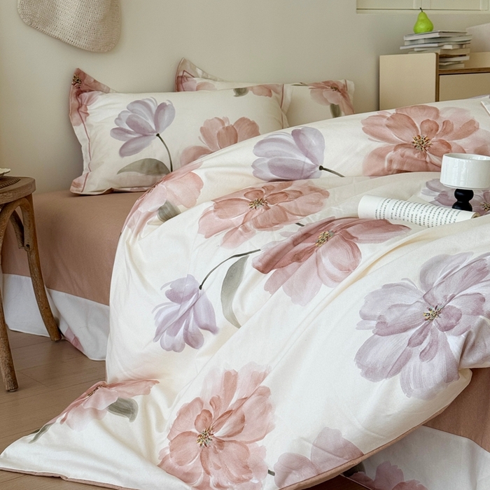 91家纺网 家纺一手货源 找家纺 于果 2025新款全棉纯棉生态磨毛四件套 茶言妙语