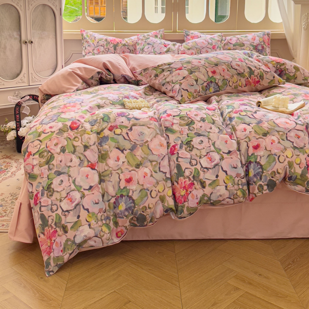 91家纺网 家纺一手货源 找家纺 田野 2025新款全棉13360加厚磨毛印花四件套 兰朵