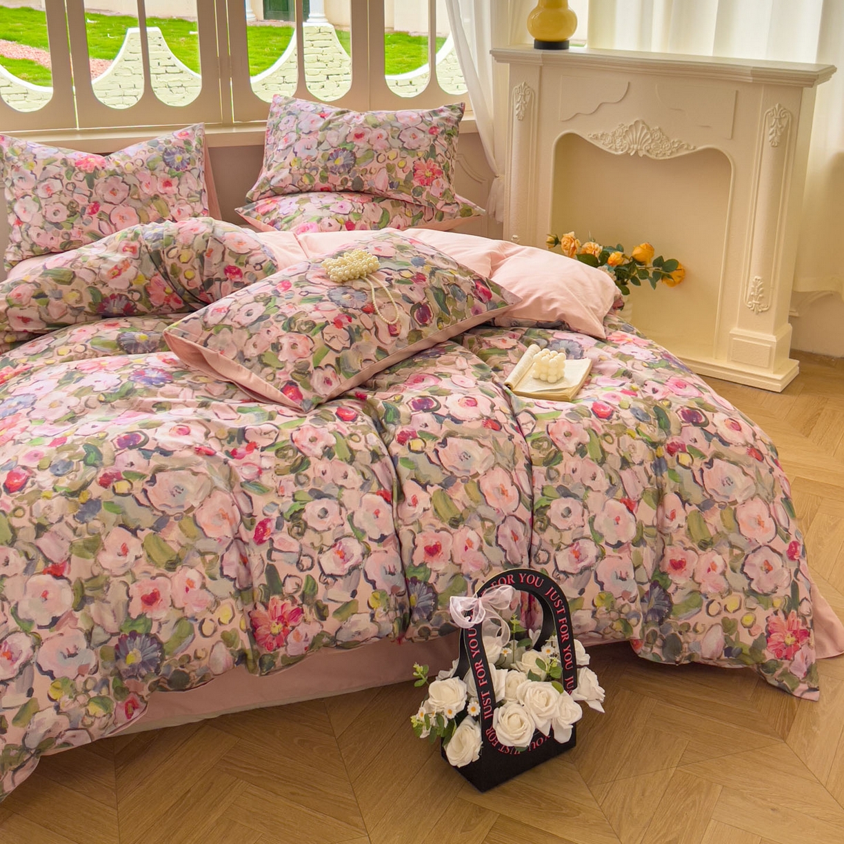 91家纺网 家纺一手货源 找家纺 田野 2025新款全棉13360加厚磨毛印花四件套 兰朵