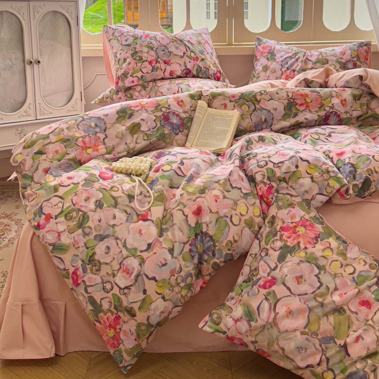 91家纺网 家纺一手货源 找家纺 田野 2025新款全棉13360加厚磨毛印花四件套 兰朵