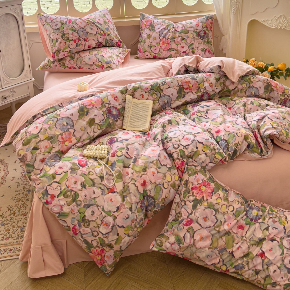 91家纺网 家纺一手货源 找家纺 田野 2025新款全棉13360加厚磨毛印花四件套 兰朵