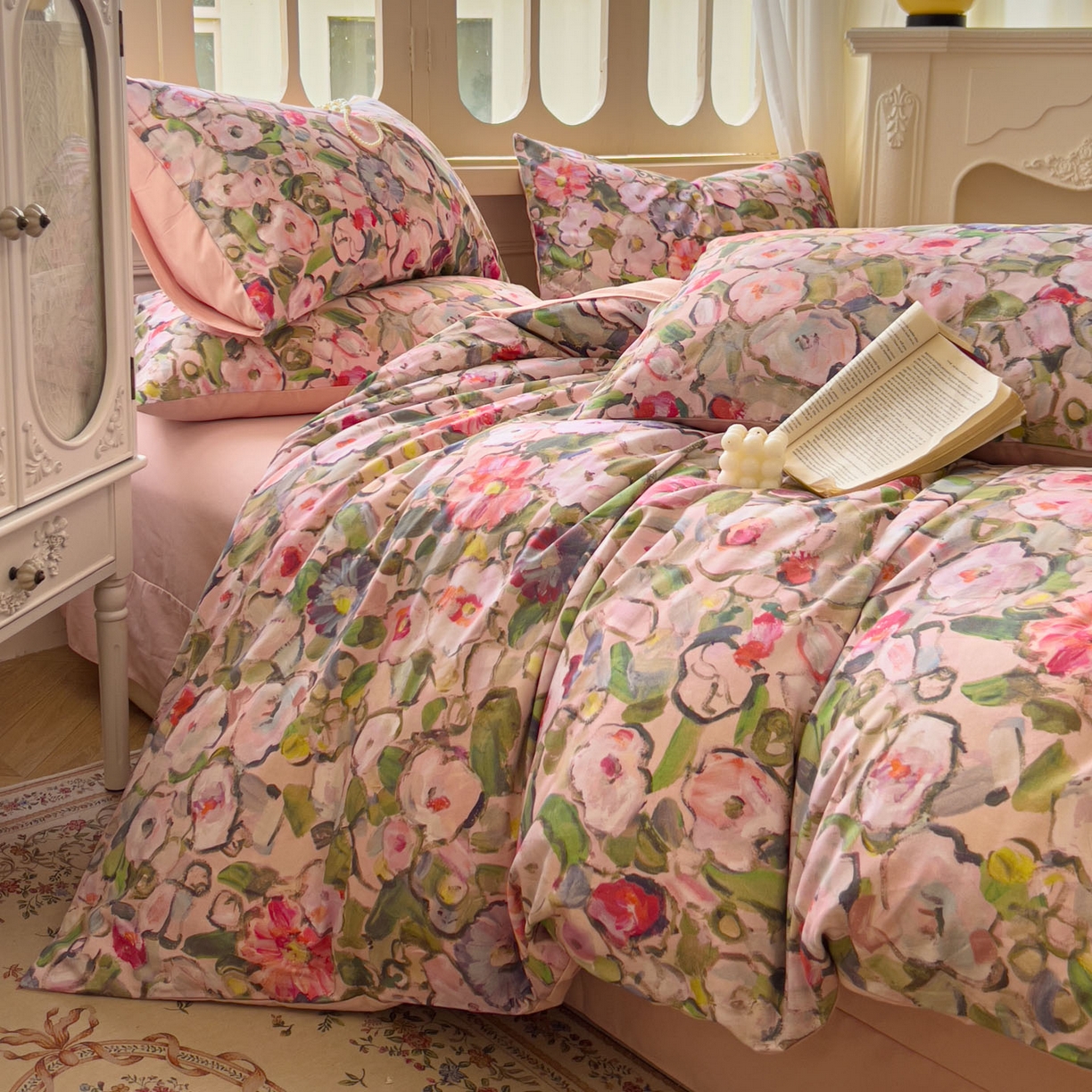 91家纺网 家纺一手货源 找家纺 田野 2025新款全棉13360加厚磨毛印花四件套 兰朵