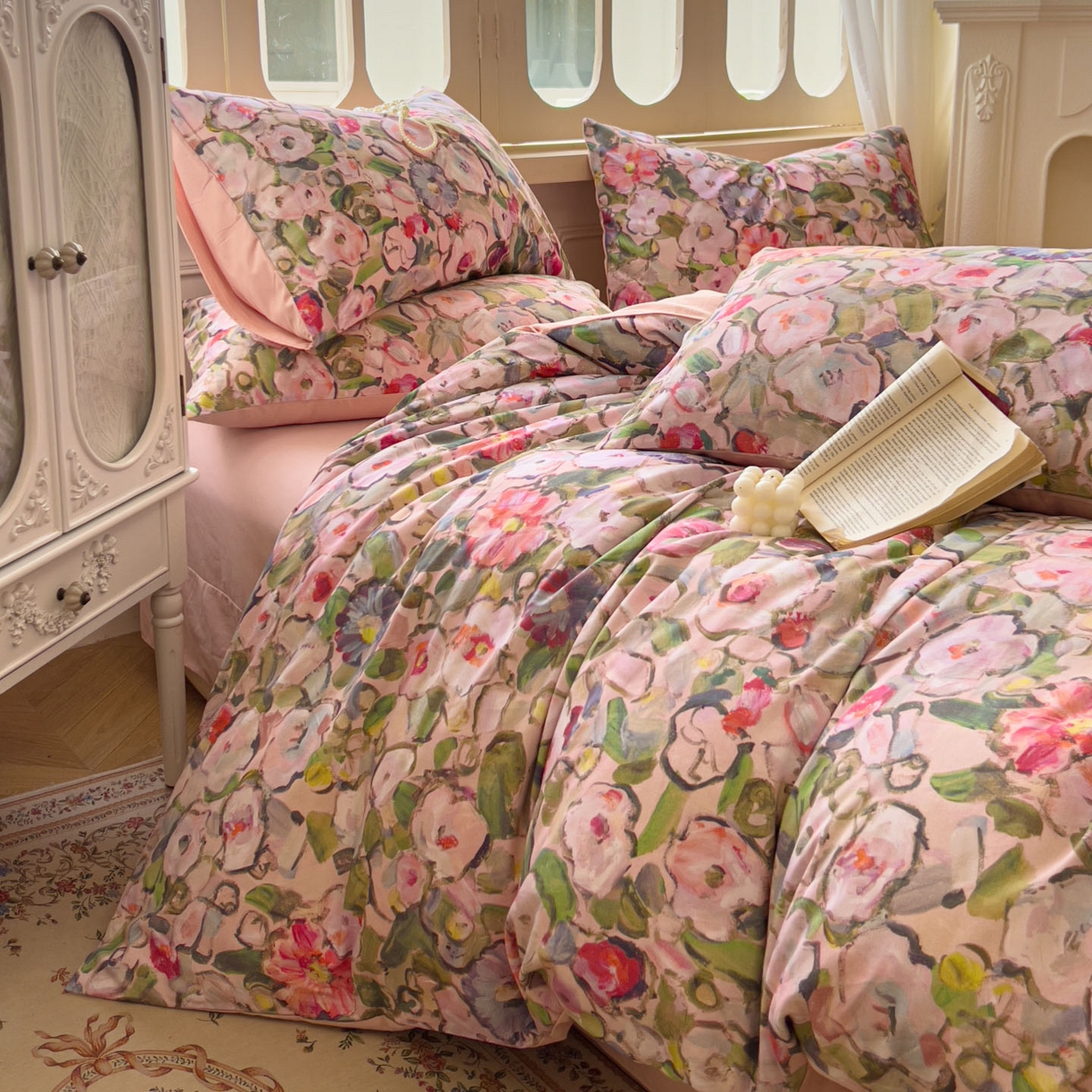 91家纺网 家纺一手货源 找家纺 田野 2025新款全棉13360加厚磨毛印花四件套 兰朵