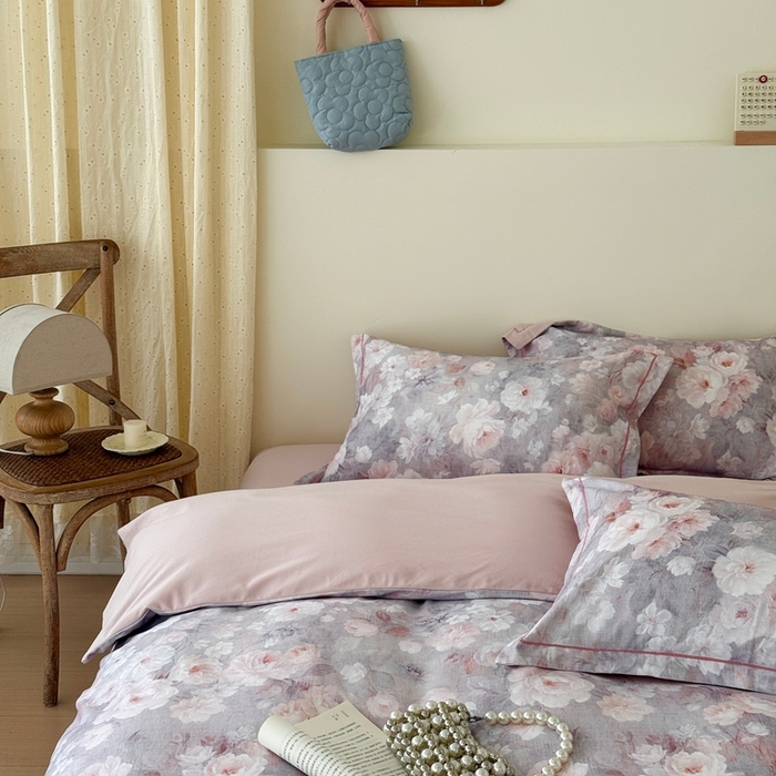 91家纺网 家纺一手货源 找家纺 于果 2025新款全棉纯棉生态磨毛四件套 花千朵