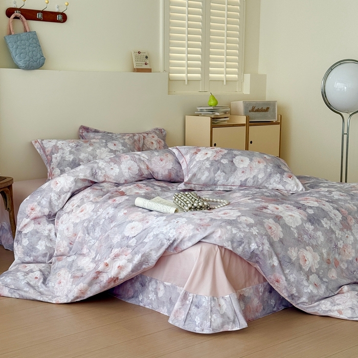 91家纺网 家纺一手货源 找家纺 于果 2025新款全棉纯棉生态磨毛四件套 花千朵