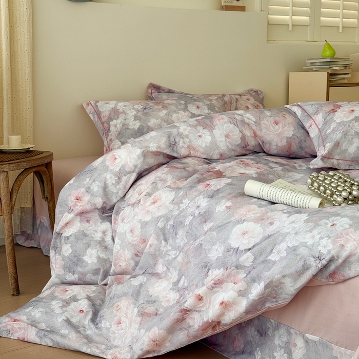 91家纺网 家纺一手货源 找家纺 于果 2025新款全棉纯棉生态磨毛四件套 花千朵