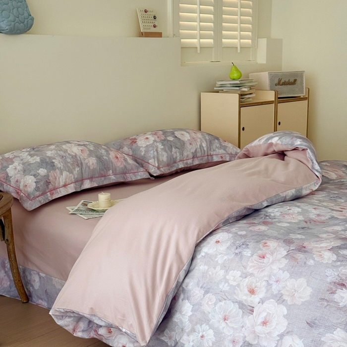 91家纺网 家纺一手货源 找家纺 于果 2025新款全棉纯棉生态磨毛四件套 花千朵