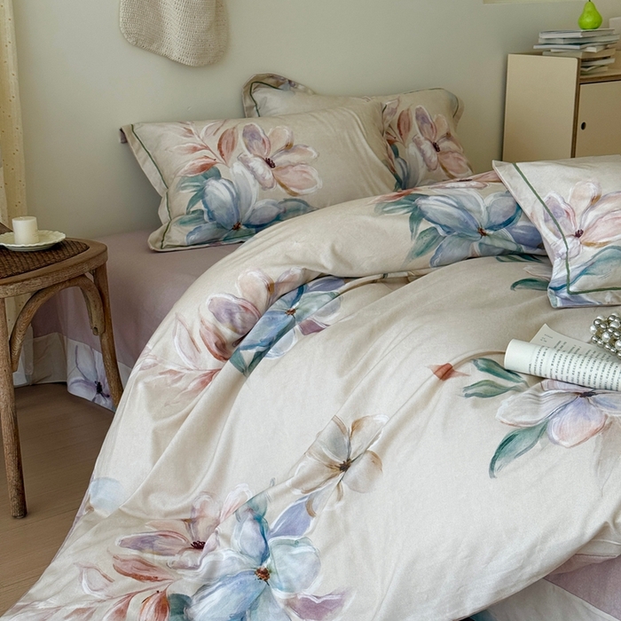 91家纺网 家纺一手货源 找家纺 于果 2025新款全棉纯棉生态磨毛四件套 莱丝塔