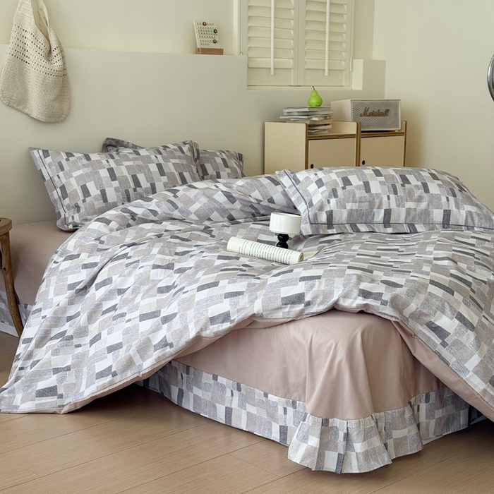 91家纺网 家纺一手货源 找家纺 于果 2025新款全棉纯棉生态磨毛四件套 凌川