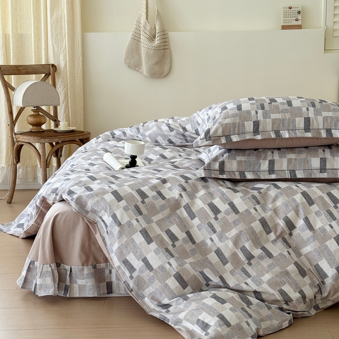 91家纺网 家纺一手货源 找家纺 于果 2025新款全棉纯棉生态磨毛四件套 凌川