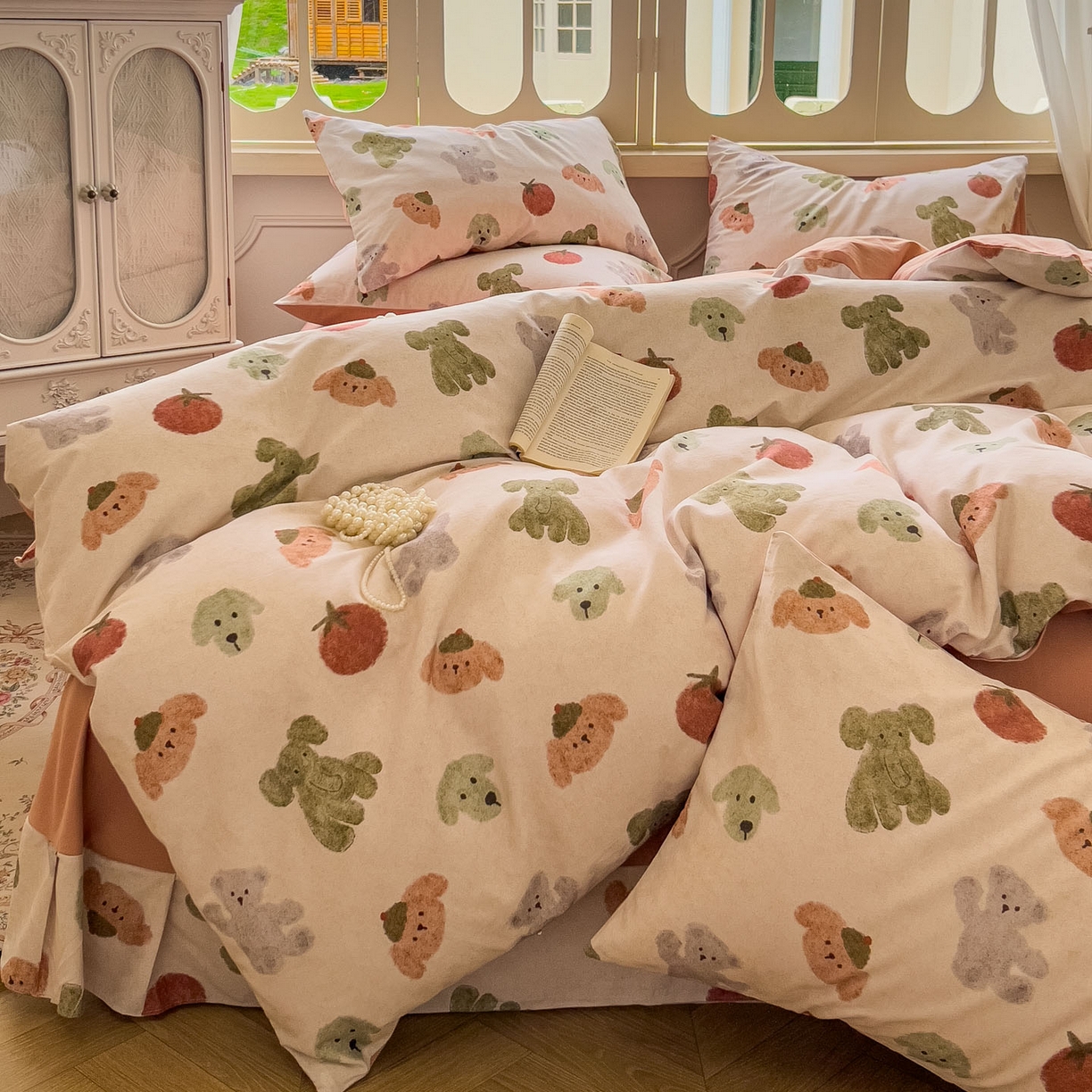 91家纺网 家纺一手货源 找家纺 田野 2025新款全棉13360加厚磨毛印花四件套 乐享