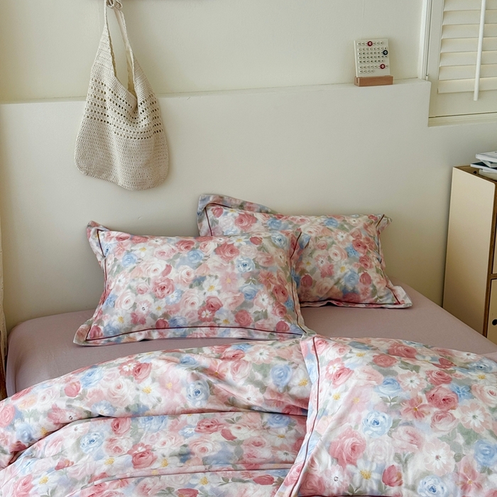 91家纺网 家纺一手货源 找家纺 于果 2025新款全棉纯棉生态磨毛四件套 甜梦茶语